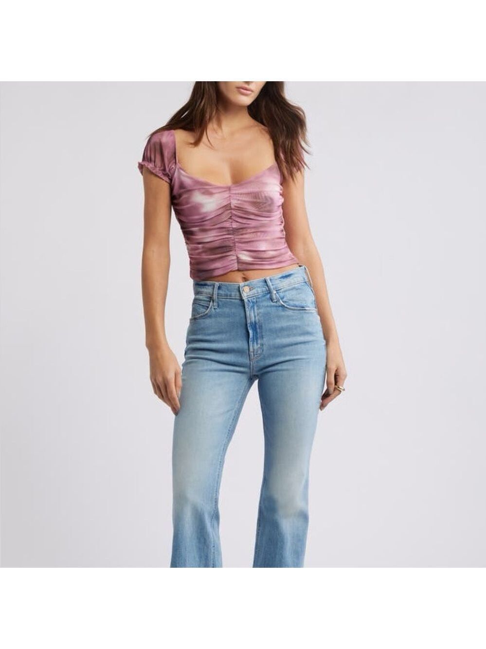 NWOT Open Edit Women's Pink Ruched Blouse